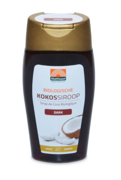 Foto van Mattisson kokossiroop donker bio 250ml via drogist