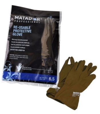Foto van Matador latex handschoenen donker bruin maat 6.5 1 paar via drogist