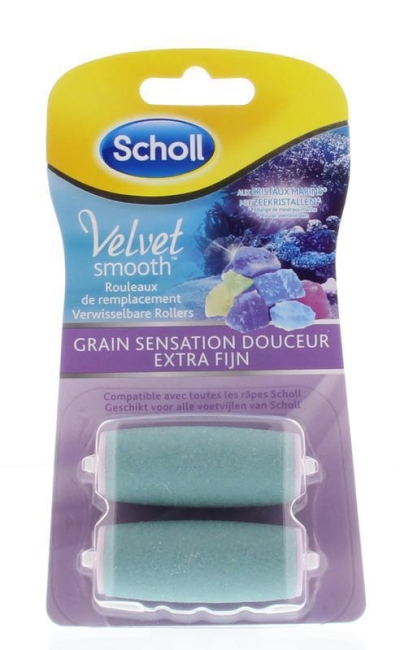 Foto van Scholl velvet smooth verwisselbare roller extra grof en extra fijn 2st via drogist