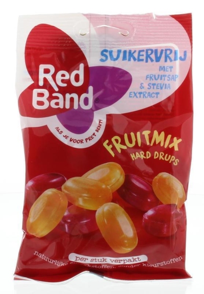 Foto van Red band sweet 'n pure hard drups fruit mix 12 x 70g via drogist