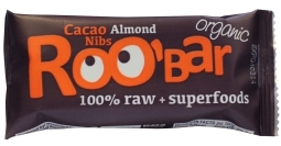 Foto van Roo bar cacao nibs & almond 100% 50g via drogist