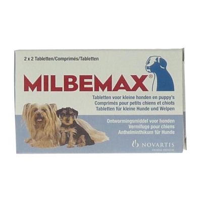 Foto van Milbemax kleine hond 2x2 tabletten ontworming 4st via drogist