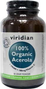 Foto van Viridian organic acerola vit c virid @ 50g 50g via drogist
