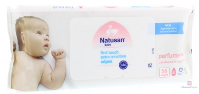 Foto van Natusan baby wipes 56st via drogist