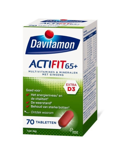 Foto van Davitamon actifit 65+ ginseng tabletten 70tb via drogist