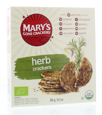 Mary's gone crackers herb 184g  drogist