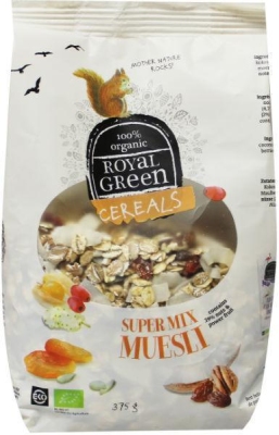 Foto van Royal green cereals super mix muesli 375g via drogist