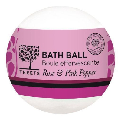 Foto van Treets bath ball rose & pink pepper 180g via drogist
