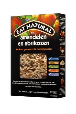 Eat natural cereal amandel & abrikoos 500g  drogist