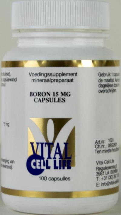 Foto van Vital cell life boron 15 mg 100ca via drogist