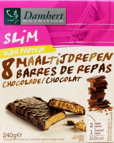 Damhert afslank proteinereep chocolade 240g  drogist