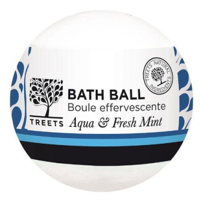 Foto van Treets bath ball aqua & fresh mint 180g via drogist