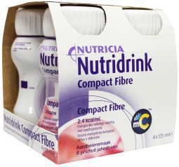 Nutridrink compact fibre aardbei 4x125g  drogist