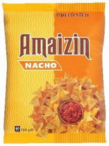 Foto van Amaizin corn chips organic nacho 150g via drogist