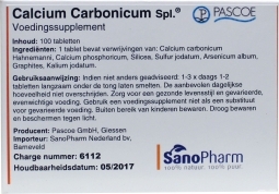 Foto van Pascoe calcium carbonicum n similiaplex 100tab via drogist