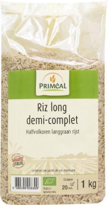 Foto van Primeal halfvolkoren langgraan rijst 1000g via drogist