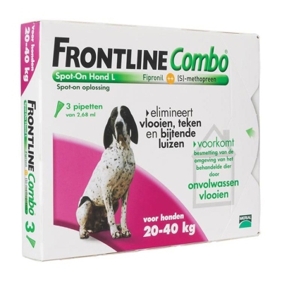 Frontline combo hond l 20-40 kg bestrijding vlo en teek 3st  drogist