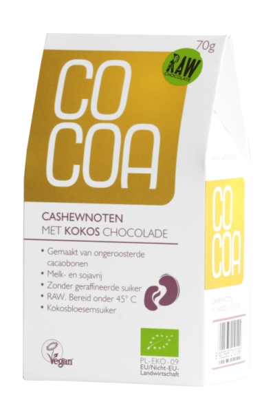 Cocoa cashewnoten kokos chocolade 70gr  drogist