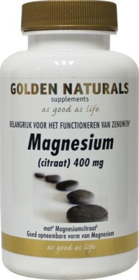Foto van Golden naturals magnesium 400mg 60tab via drogist