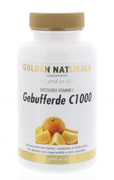 Foto van Golden naturals vitamine c 1000 mg gebufferd ontzuurd 60tab via drogist