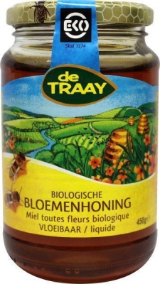 Traay bloemen honing vloeibaar eko 450g  drogist