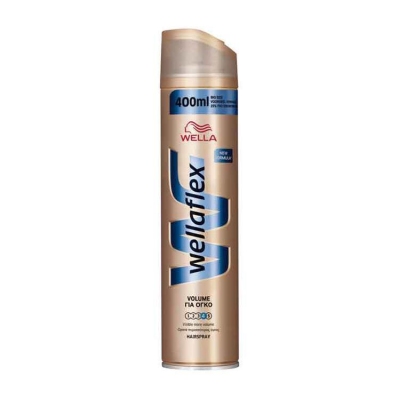 Foto van Wella flex hairspray volume boost extra strong 400ml via drogist