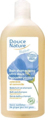 Foto van Douce nature baby badschuim & shampoo 300ml via drogist