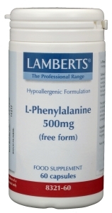 Foto van Lamberts l-phenylalanine 500 mg 60cap via drogist