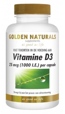 Golden naturals vitamine d3 25mcg 120st  drogist
