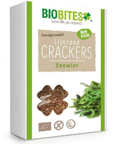 Biobites lijnzaad crackers raw zeewier 4st  drogist