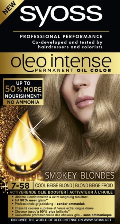 Foto van Syoss color oleo intense 7.58 cool beige blond verp. via drogist
