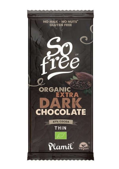 Foto van So free chocolade reep extra puur 87% cacao dun bio 80g via drogist