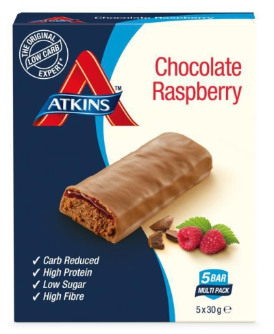 Foto van Atkins maaltijdreep day break chocolate raspberry multipack 5x30g via drogist