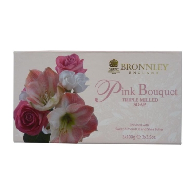 Foto van Bronnley handsoap pink bouquet 3x100g via drogist