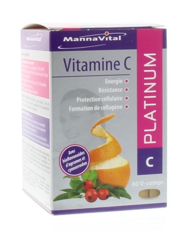 Foto van Mannavital vitamine c platinum 60tb via drogist