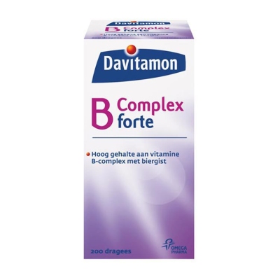 Foto van Davitamon vitamine b complex forte 200tb via drogist