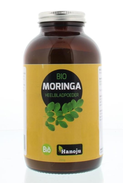 Hanoju bio moringa oleifera heelblad poeder pot 200g  drogist