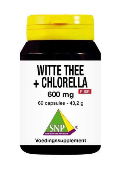 Foto van Snp witte thee chlorel 600 mg puur 60ca via drogist