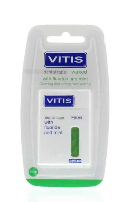 Foto van Vitis tape waxed fluor mint groen 50mtr via drogist