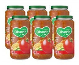 Foto van Olvarit 12m08 tomaat tonijn pasta 6 x 250g via drogist