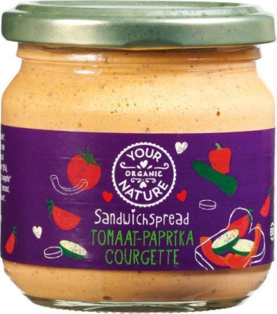 Your organic nat sandwichspread tomaat paprika courgette 180g  drogist