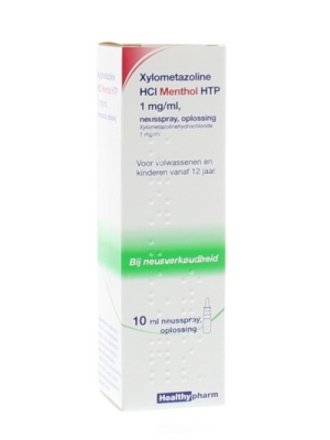 Foto van Healthypharm neusspray xylometazol menthol 10ml via drogist