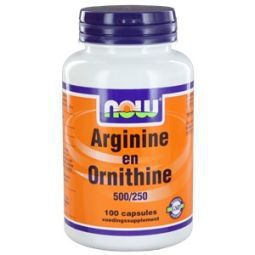 Foto van Now voedingssupplementen arginine & ornithine 500/250 100cap via drogist