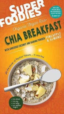 Foto van Superfoodies chia breakfast ananas & amandel 200g via drogist