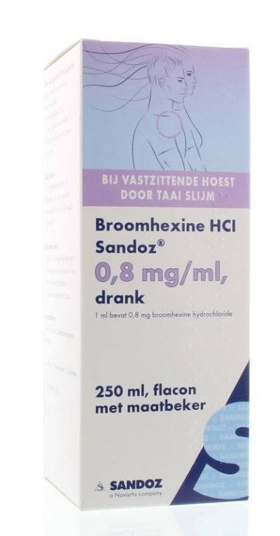 Sandoz broomhexine hci 0,8 mg 250ml  drogist