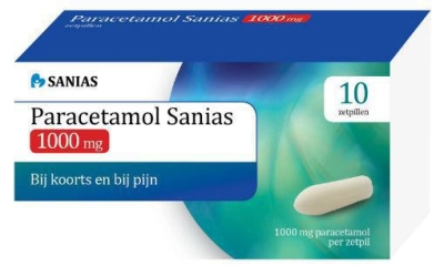 Foto van Sanias paracetamol 1000 mg 10zp via drogist
