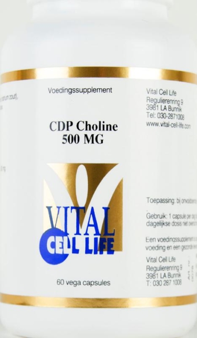 Foto van Vital cell life cdp choline 500 mg 60ca via drogist