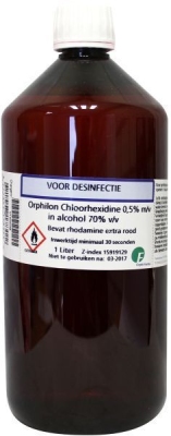 Chempropack handalcohol chloorhexidine orthisoft 70% rhodamin 1000ml  drogist
