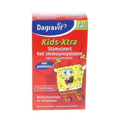 Dagravit multi kids framboos 6-12 jaar 60kt  drogist