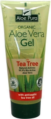 Foto van Aloe pura aloe vera gel organic tea tree 200ml via drogist